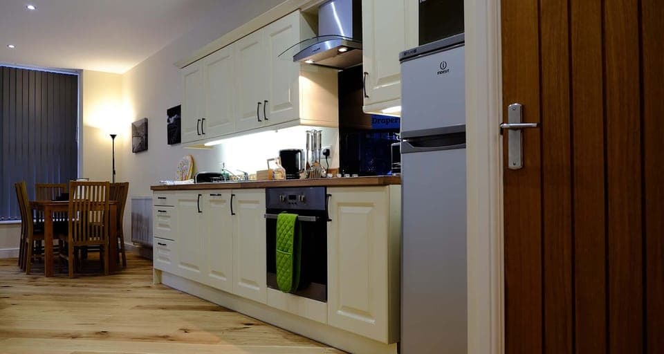 kitchen at Mid Wales Holiday Lets Old Drapers Apartment