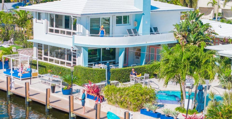 This secluded retreat consists of 6 bedrooms in 4 suites, many lounge spaces, heated pool, grilling area.