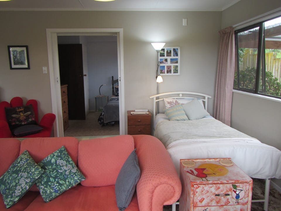 Single bed by cozy window