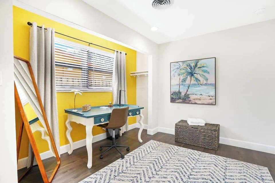 Dedicated workspace with plenty of space 