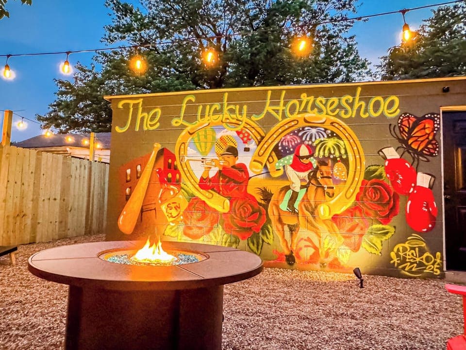 The Lucky Horseshoe courtyard is not your typical Louisville stay.