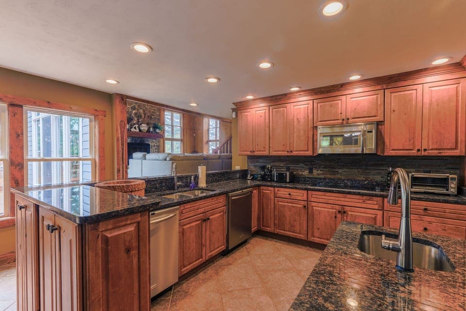 Indoors, Floor, Flooring, Kitchen, Microwave