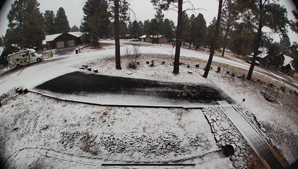 Asphalt driveway.