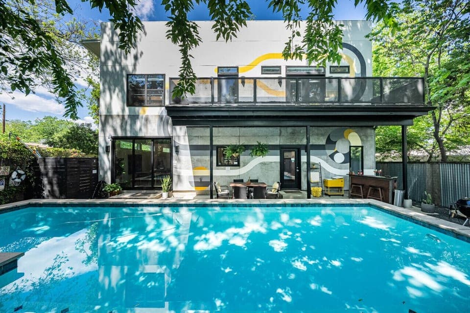 Sip wine by the pool and enjoy this unique mural by local artist Ian Ingram