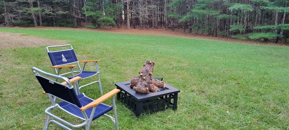 Backyard fire pit.