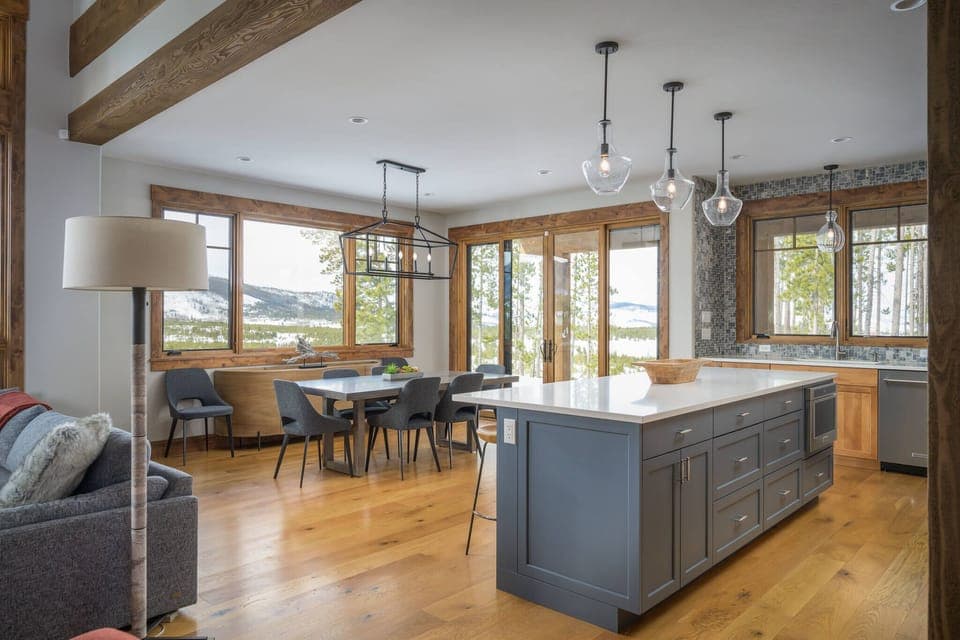 Kitchen leads into the dining area