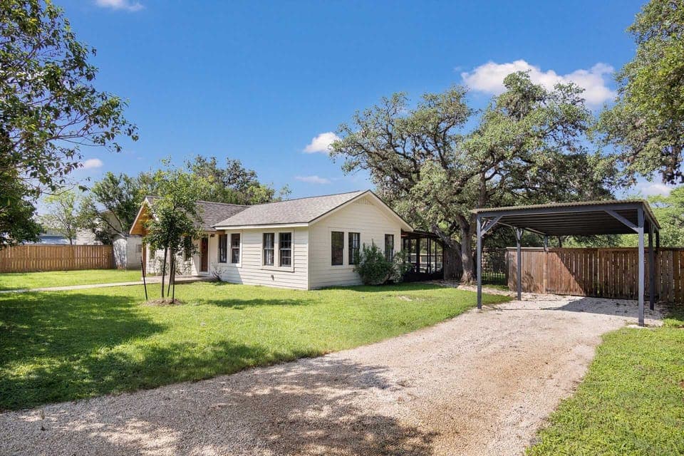 For an "in town" vacation rental, there's a pleasant country feel to the 11th Street River House in Bandera!