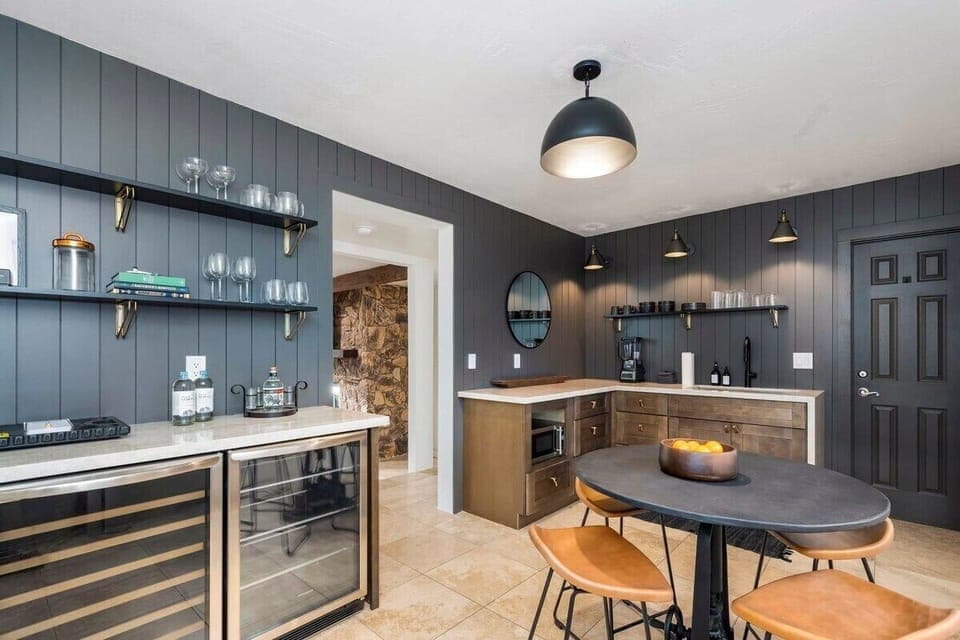 Brand new custom basement bar with seating