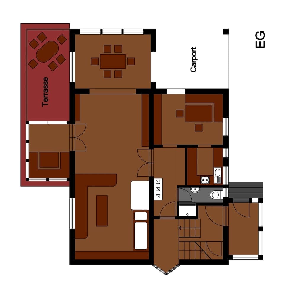 Grundriß Haus Erika - Erdgeschoß