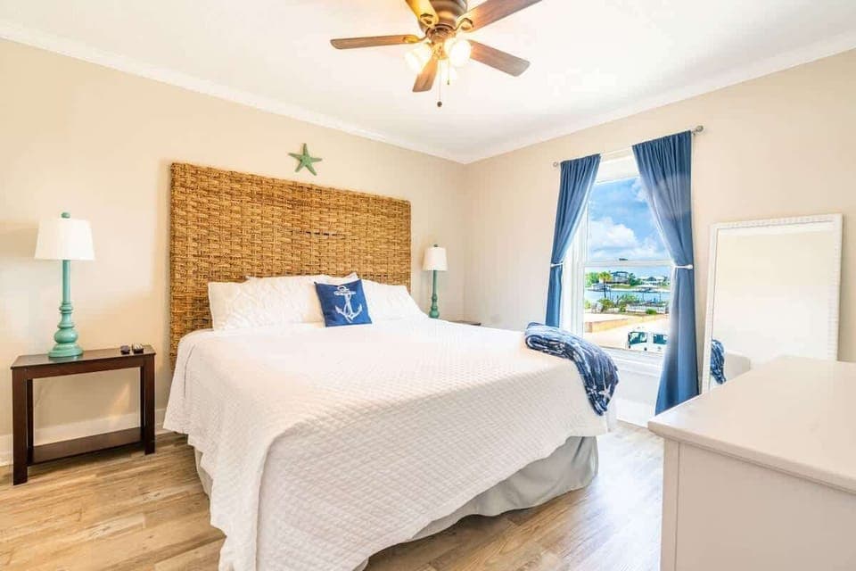 Full bedroom with TV, Dresser, Closet