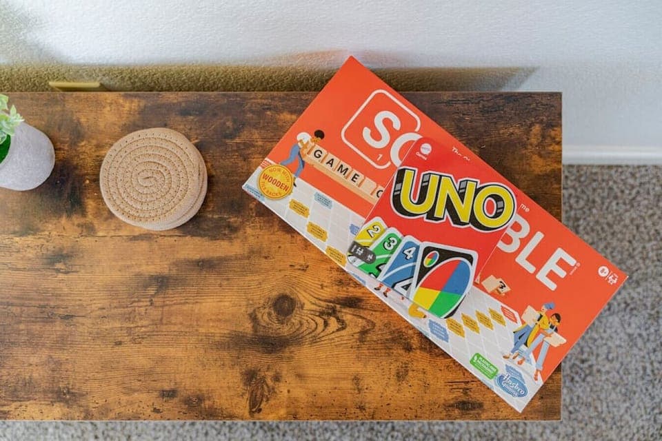 Enjoy fun family time with classic games like UNO and Scrabble.