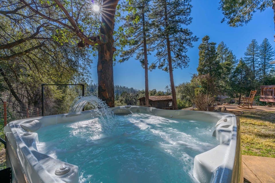 Gorgeous view from the private hot tub.