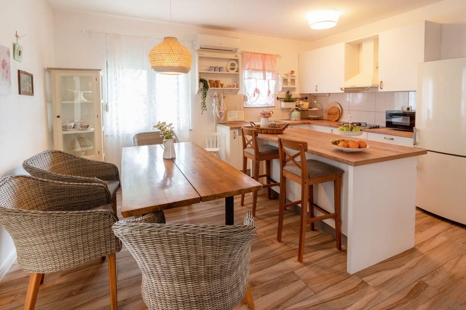Dining room and kitchen