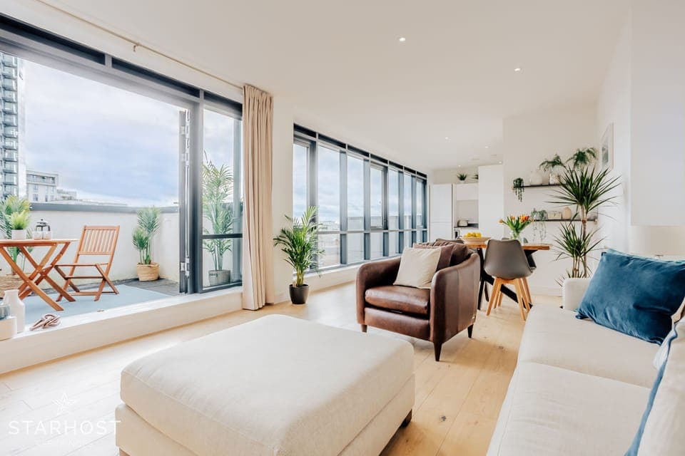 From the top floor guests have a superb view of Ocean Village and the ships