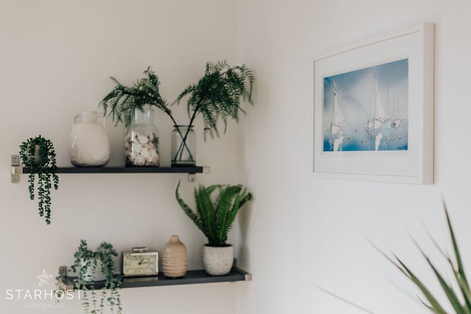 This apartment is appointed with plenty of natural finishing touches