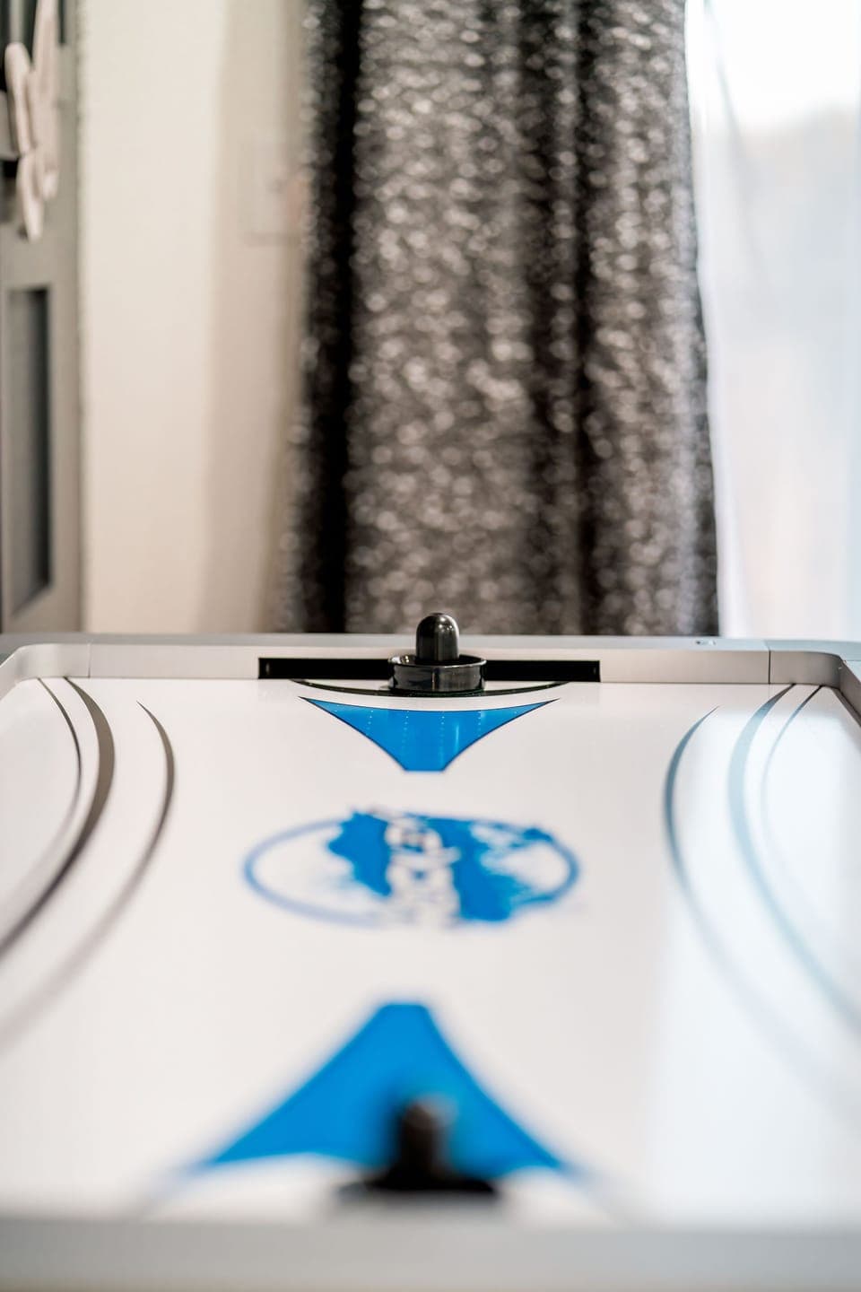 Air hockey detail shot