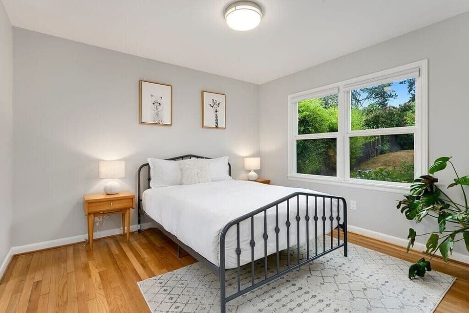 Room to spread out and unwind — quality linens and plenty of natural light