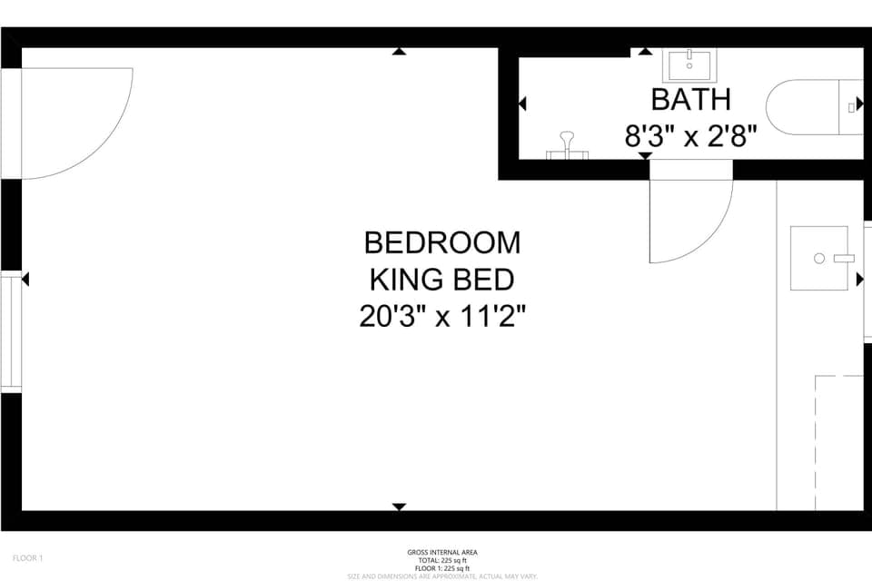 A detailed floor plan of Inn at Rockaway Beach Unit 2.