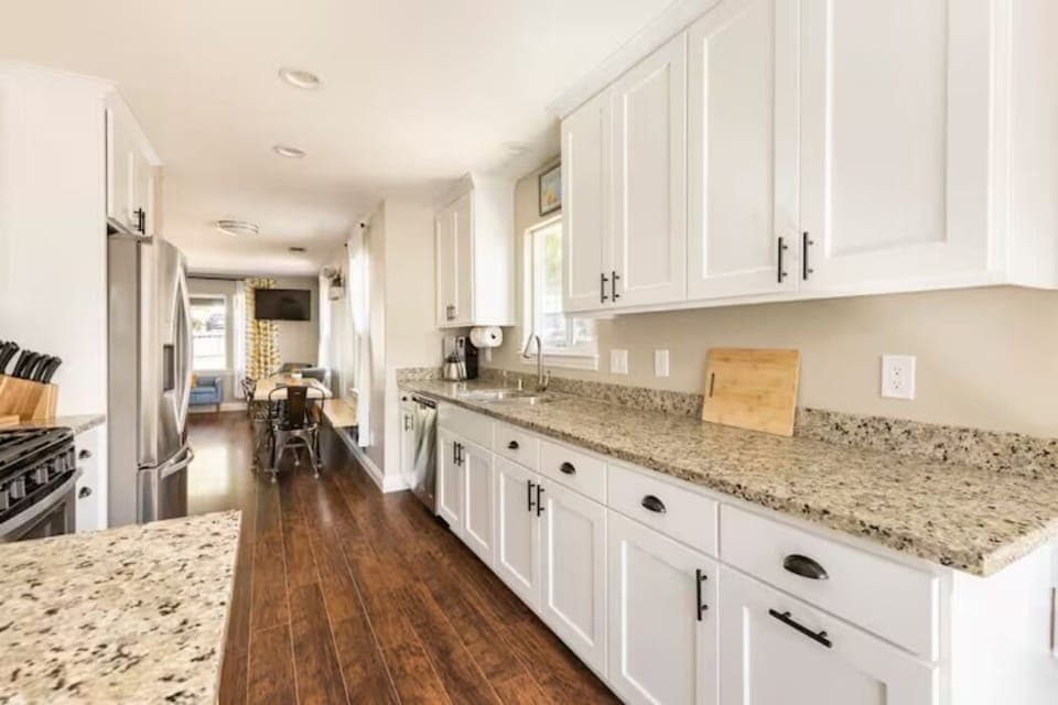 Bright kitchen in the heart of the home with lots of prep area