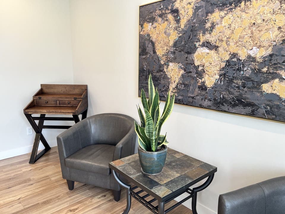 This little seating area faces the dining room.  My favorite spot to camp out