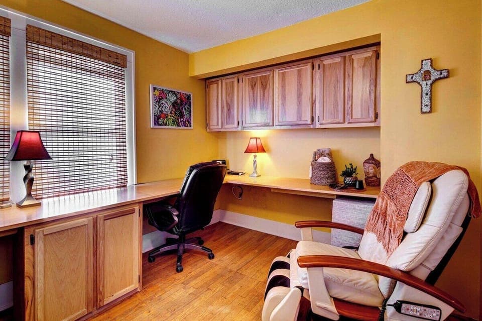 Office with massage chair corner