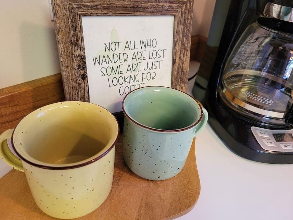 Enjoy coffee from the patio