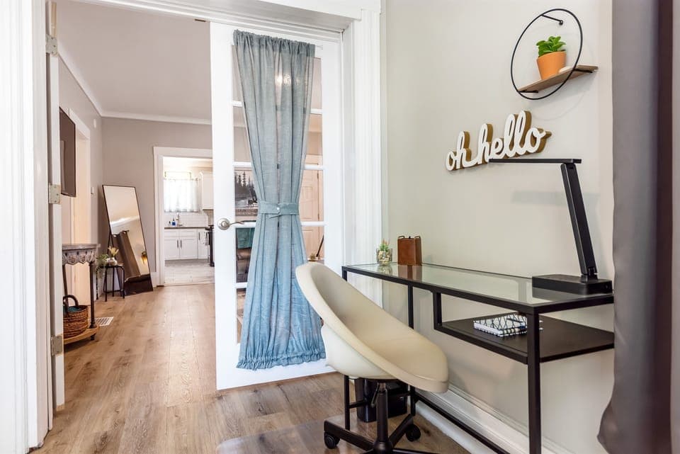 Work from home in style in this cozy home office