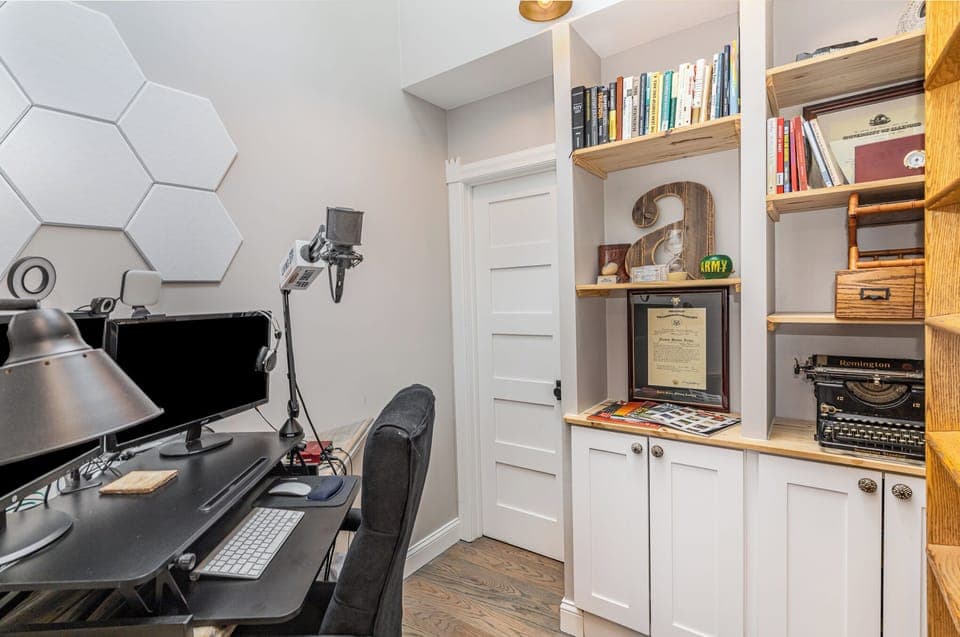 Office with dual monitors_ just bring your laptop to plug in.