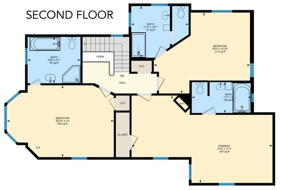 Second floor layout.