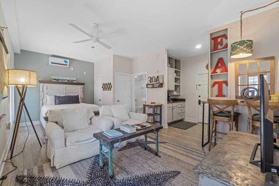 Living area with sleeper sofa