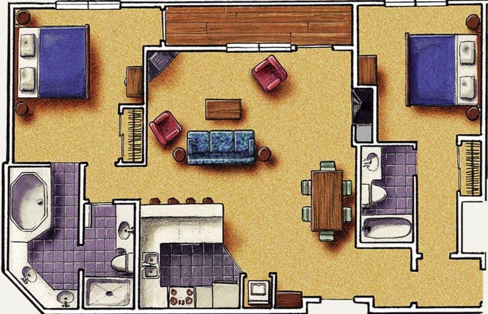 2 BR Floor Plan