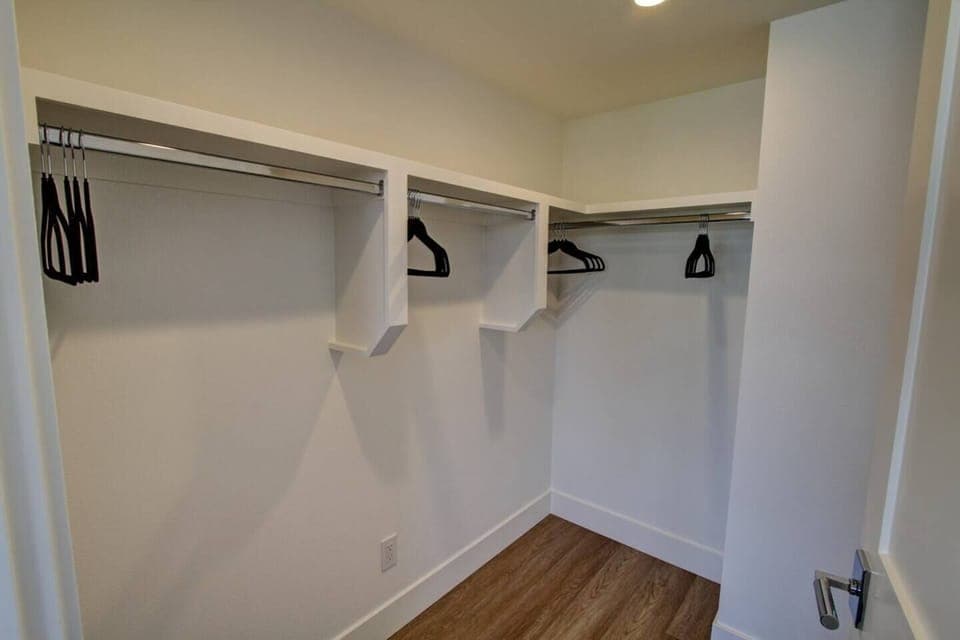 The large walk-in closet in the primary bedroom.  
