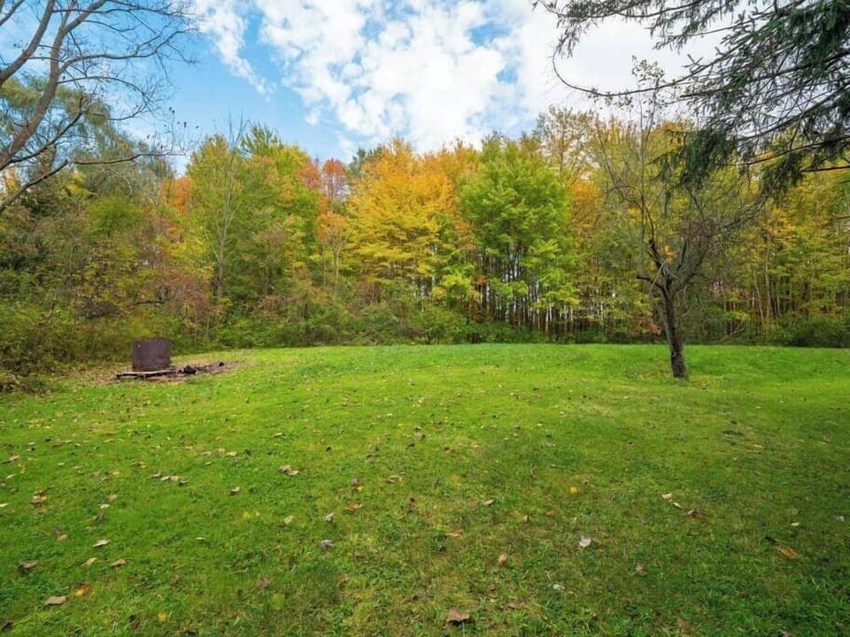 The large backyard provides beautiful views on the fall foliage! 