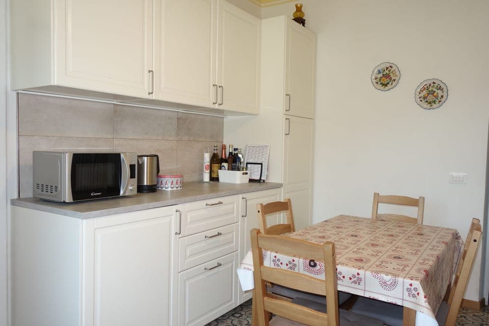 The newly renovated kitchen with all the necessary equipment