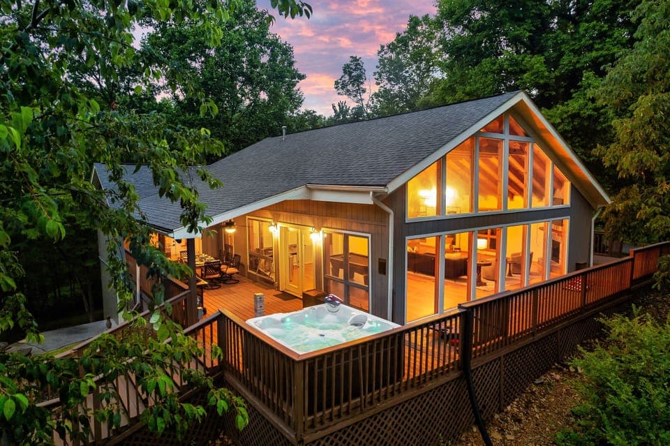 Beautiful wraparound deck for entertaining