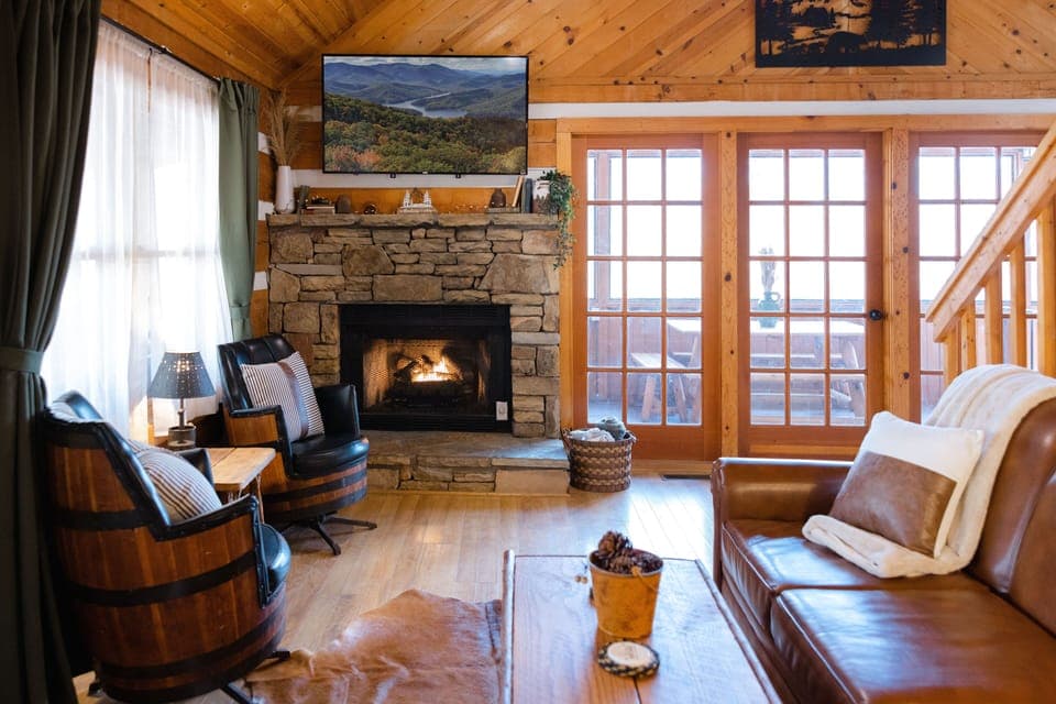 Living room w/ sleeper sofa.