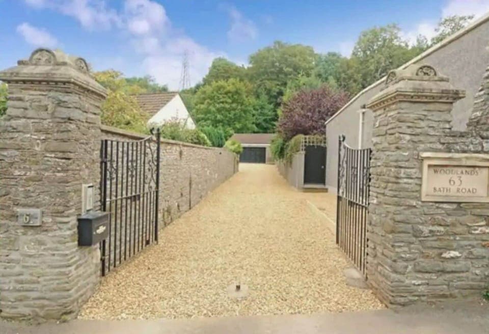 Driveway with electric gates