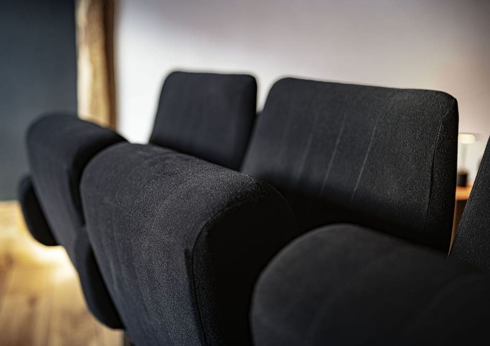 Garden level — Recovered when a local cinema closed, these seats have been given a second lease of life.