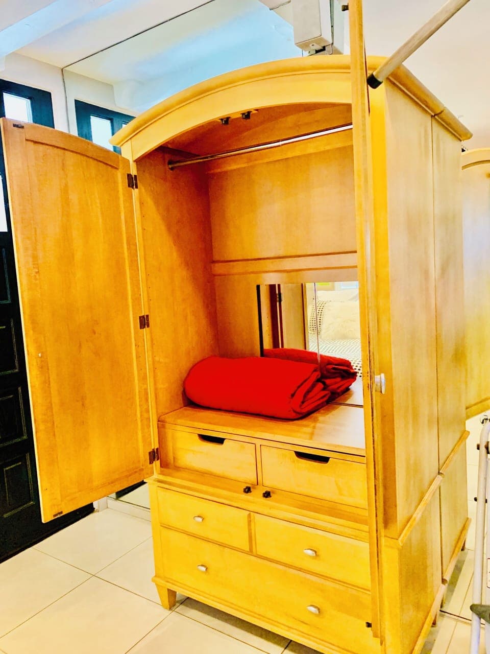 Bottom floor storage.