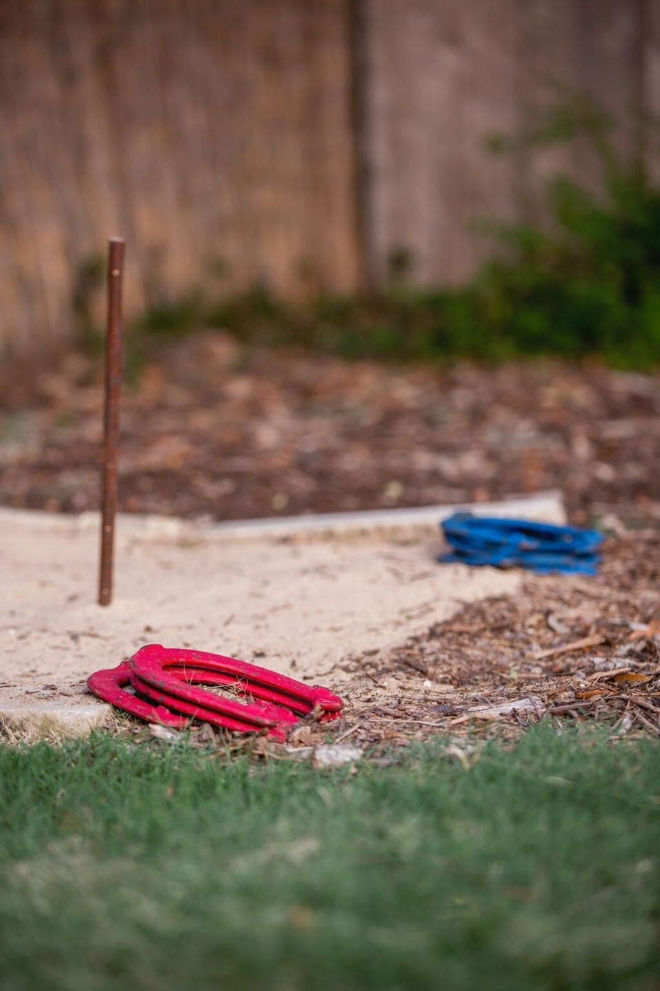 Enjoy the evening with a game of horseshoes under the bistro lights!