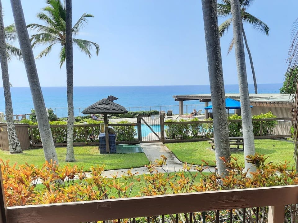 Lounge on your private lanai overlooking the crystal blue ocean and 1 of 3 pools