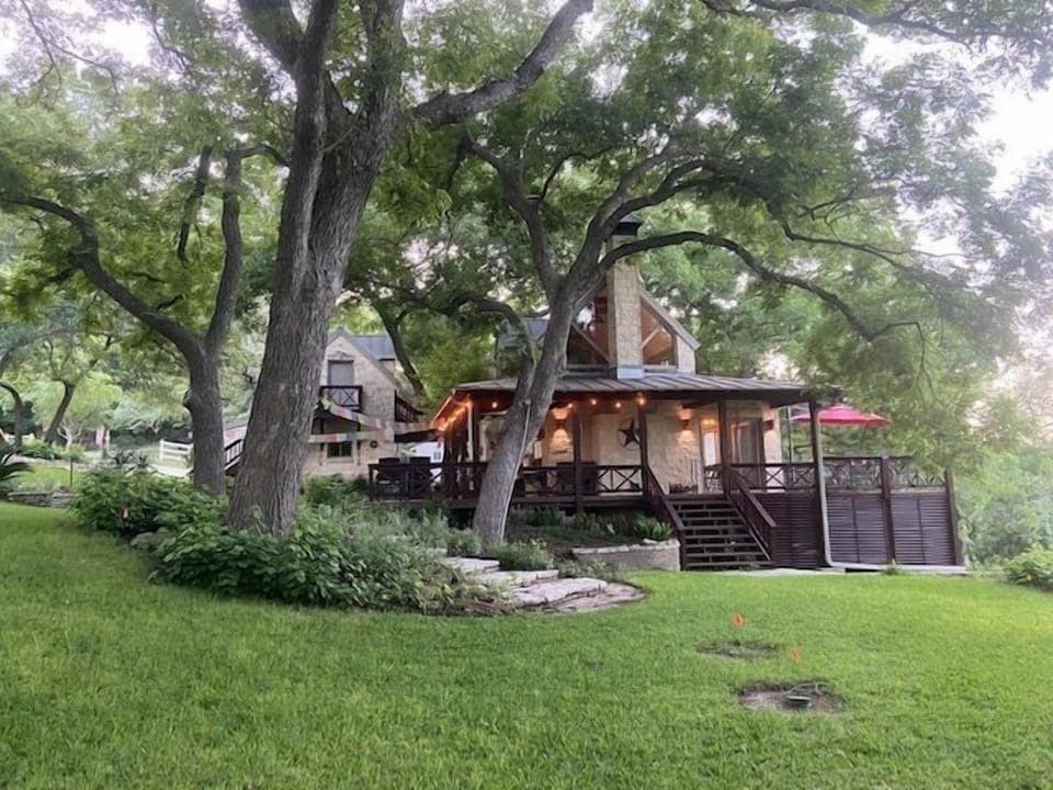 View of house/patio from bungalow