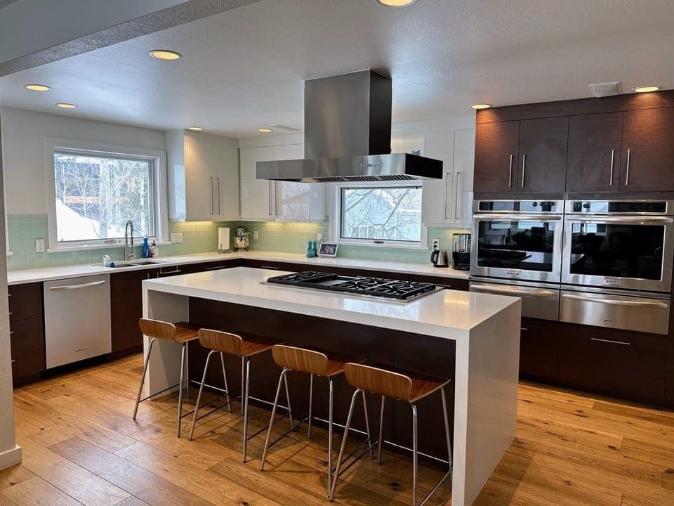 Bar seating in kitchen