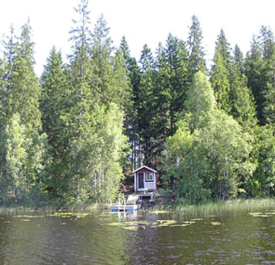 sauna, seen from the lake