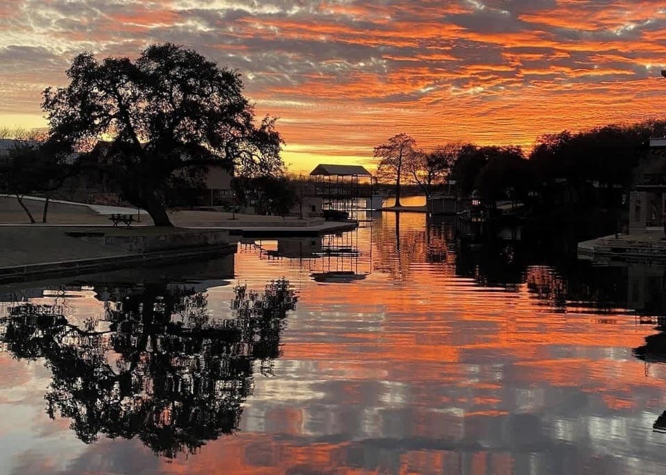 Gorgeous sunsets from the comfort of the private dock.