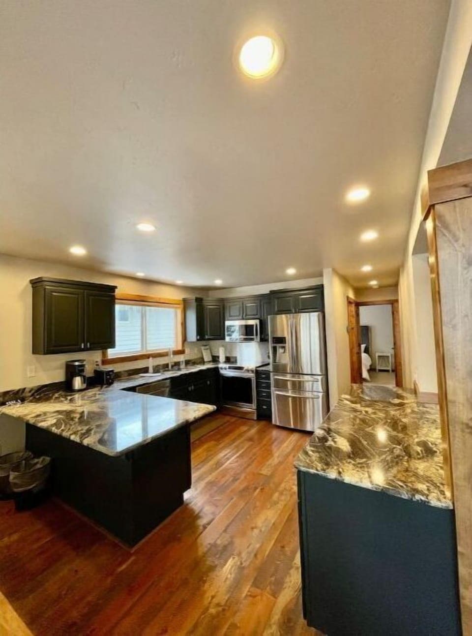 A gourmet kitchen makes entertaining in this space easy. 