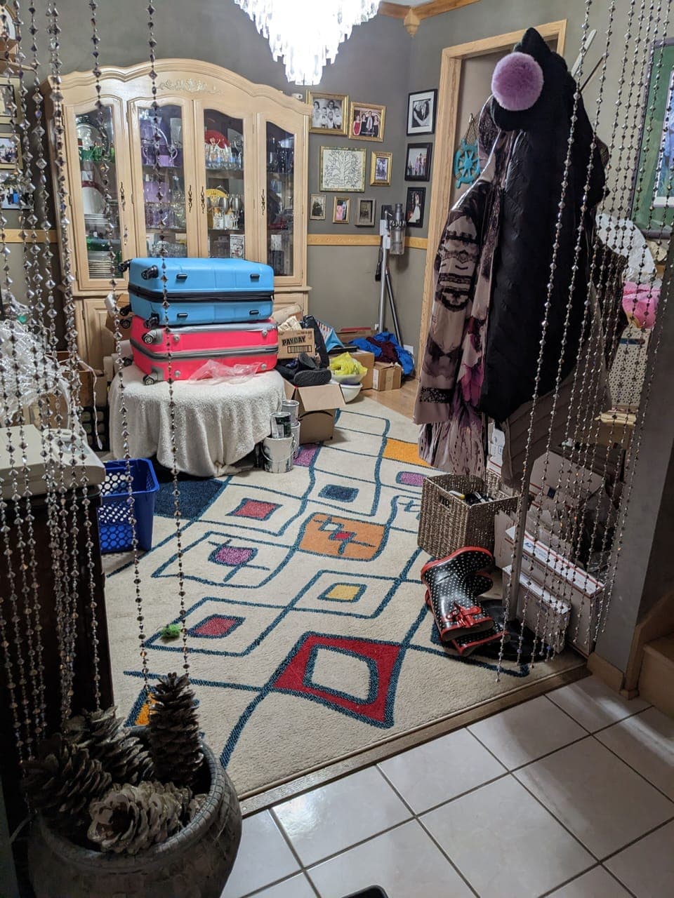 You will walk thru this room to get to the Lower Level
