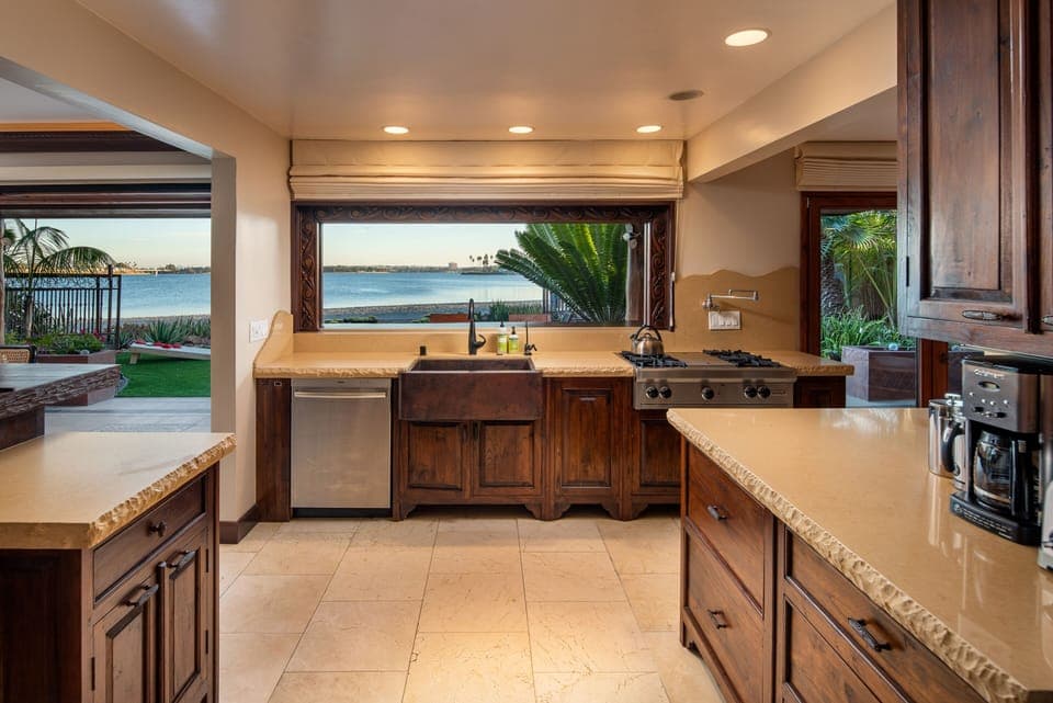Modern appliances compliment the open concept kitchen.
