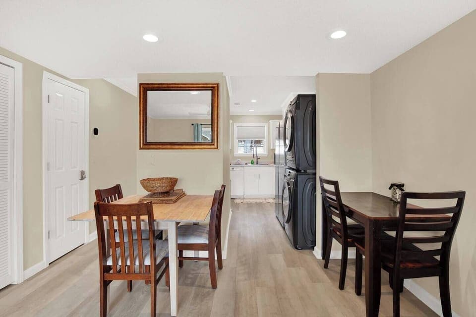 Looking from living room to kitchen