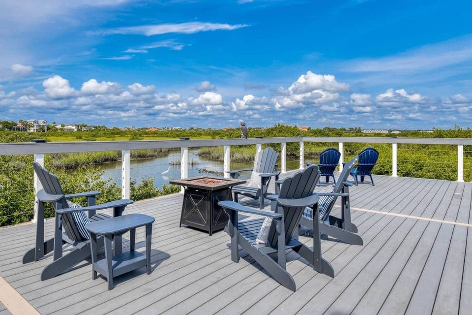 Enjoy a fire with your family as you look out across beautiful Quarry Creek!